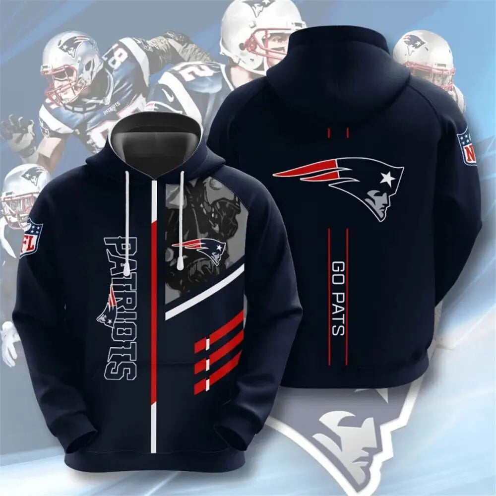 Men's NFL 3D Digital Print Hoodie - Loose Fit