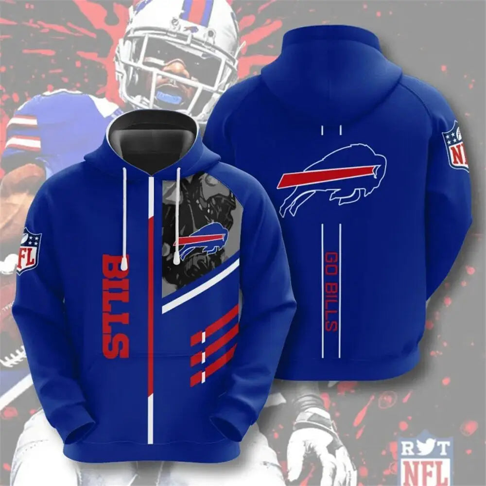 Men's NFL 3D Digital Print Hoodie - Loose Fit
