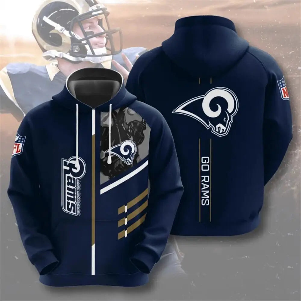Men's NFL 3D Digital Print Hoodie - Loose Fit