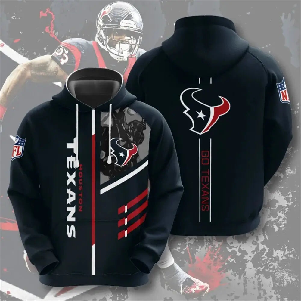 Men's NFL 3D Digital Print Hoodie - Loose Fit