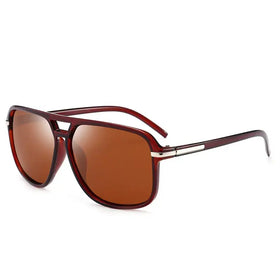 Brownsquare aviator sunglasses with mirrored lenses and a glossy maroon frame.