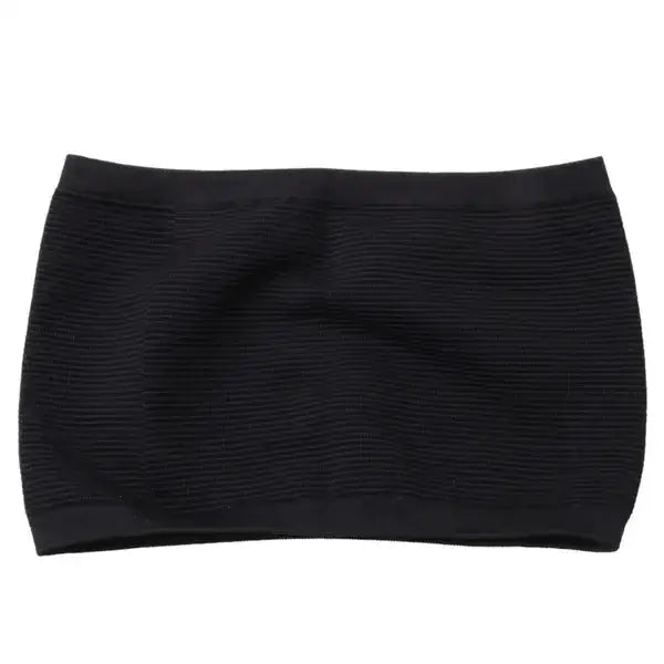Black ribbed knit headband.