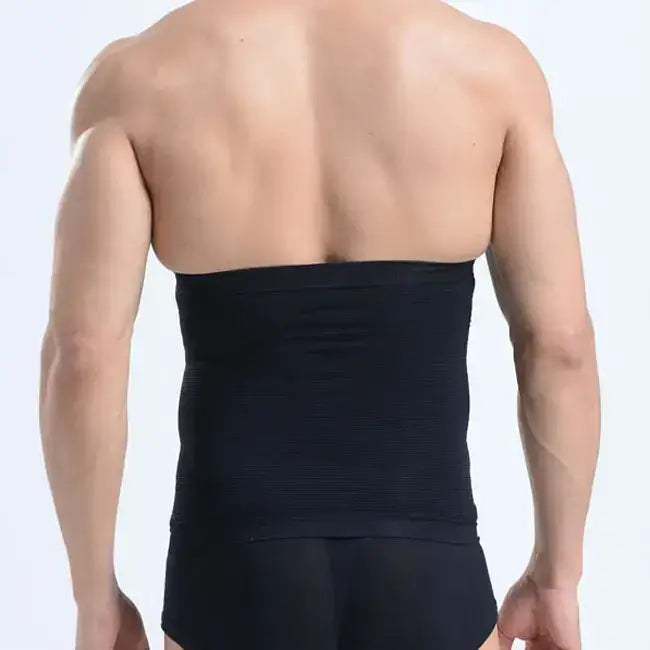 Black textured waist trainer belt.