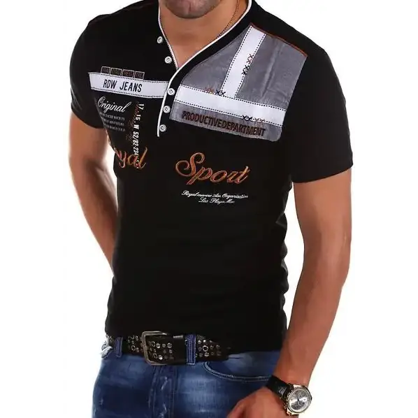 Men's Short Sleeve T-Shirt with Letter Print Design