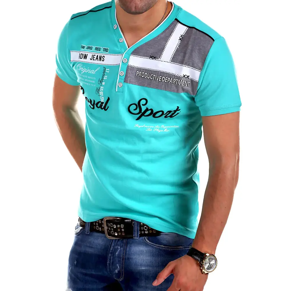 Men's Short Sleeve T-Shirt with Letter Print Design