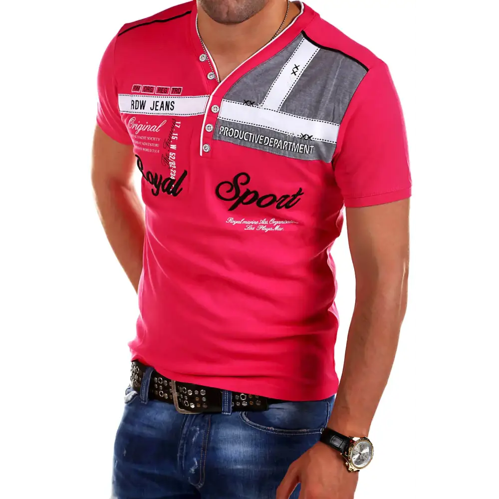Men's Short Sleeve T-Shirt with Letter Print Design