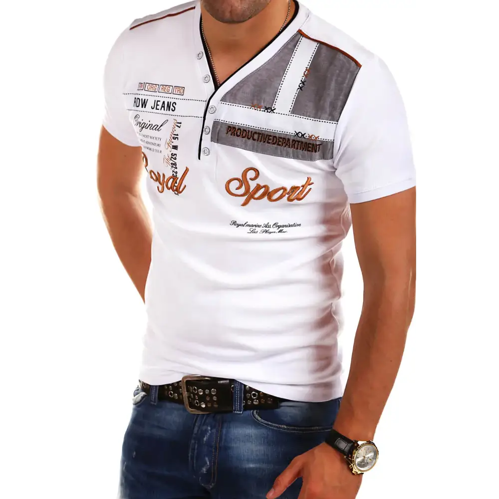 Men's Short Sleeve T-Shirt with Letter Print Design