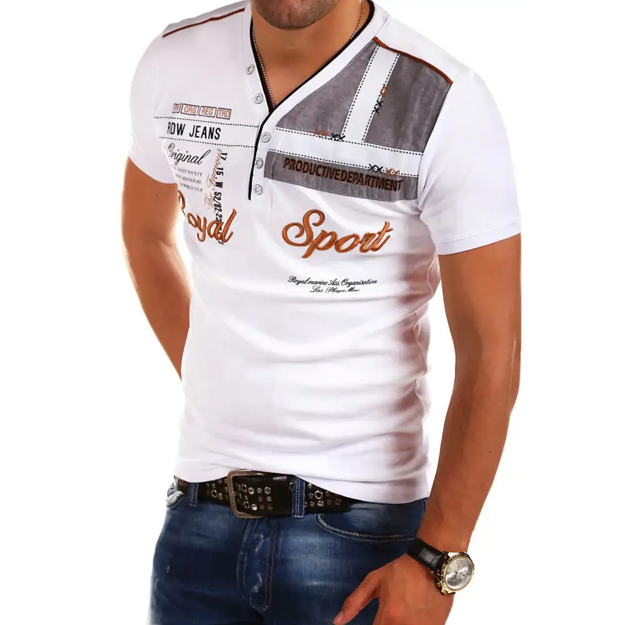 Men's Short Sleeve T-Shirt with Letter Print Design