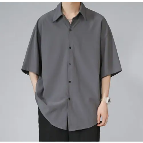 Men's Short-Sleeved Ice Silk Casual Shirt (Summer Style)
