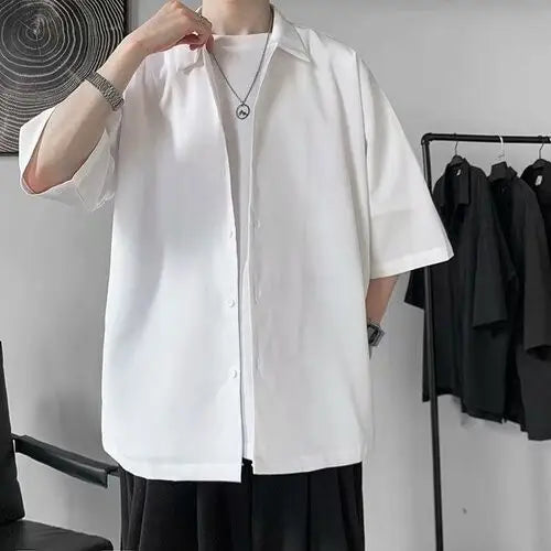 Men's Short-Sleeved Ice Silk Casual Shirt (Summer Style)