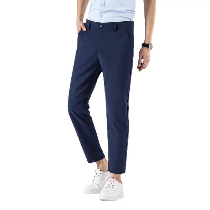 Men's Slim Fit Cropped Suit Pants