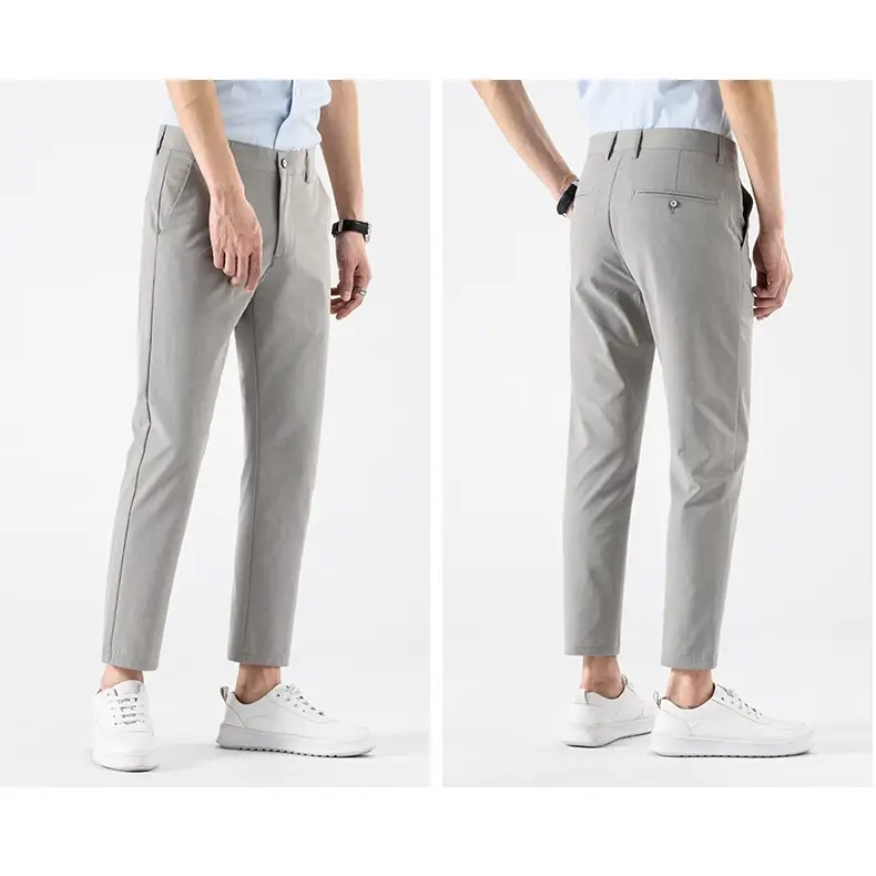 Men's Slim Fit Cropped Suit Pants
