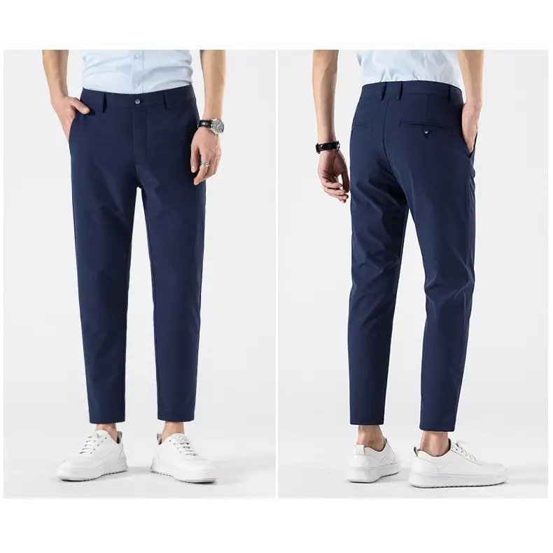 Men's Slim Fit Cropped Suit Pants