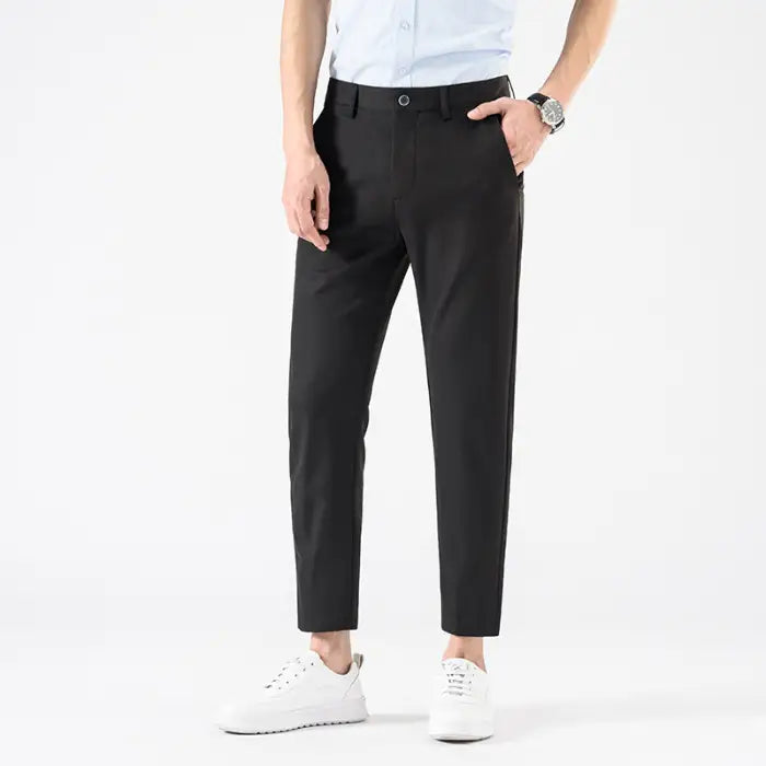 Men's Slim Fit Cropped Suit Pants