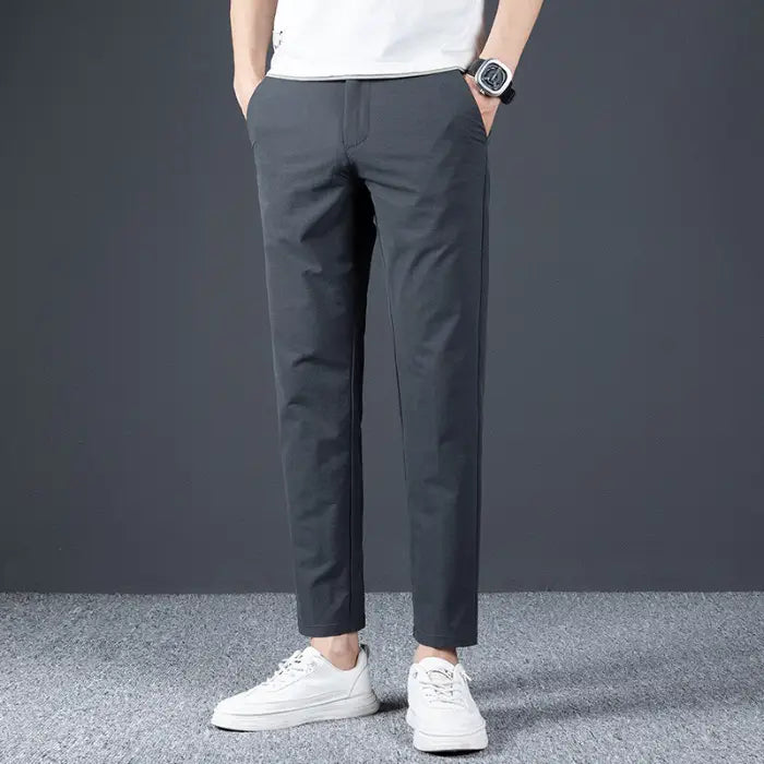 Men's Slim Fit Cropped Suit Pants