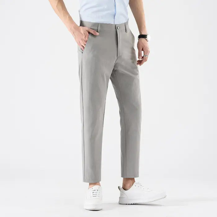 Men's Slim Fit Cropped Suit Pants