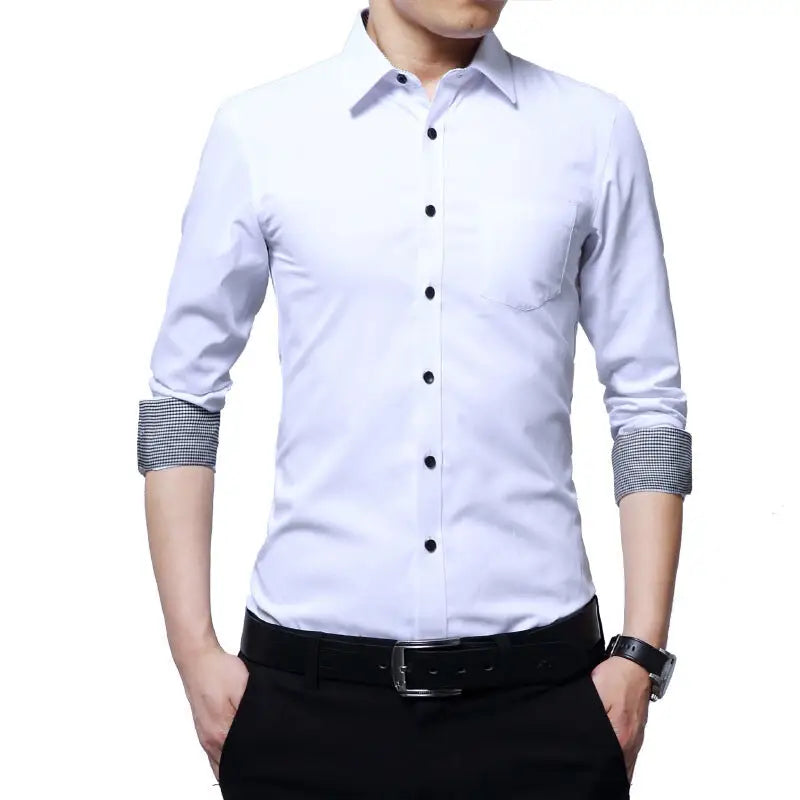 Men's Slim Fit Long Sleeve Summer Business Shirt