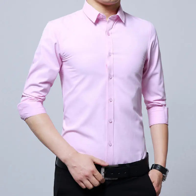Men's Slim Fit Long Sleeve Summer Business Shirt