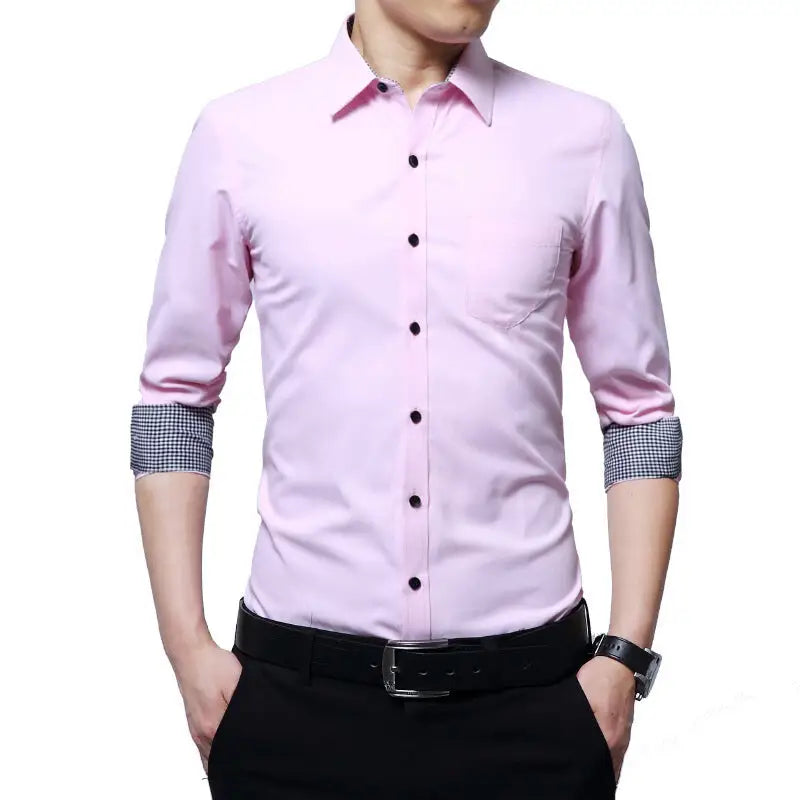 Men's Slim Fit Long Sleeve Summer Business Shirt