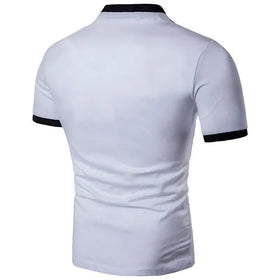 Men's Slim Fit Solid Color Short Sleeve Polo Shirt