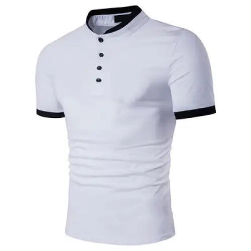Men's Slim Fit Solid Color Short Sleeve Polo Shirt