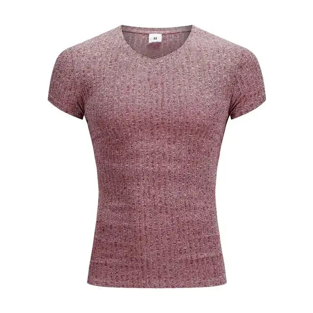 Men's Slim Fit V-Neck Fitness T-Shirt with Sports Straps