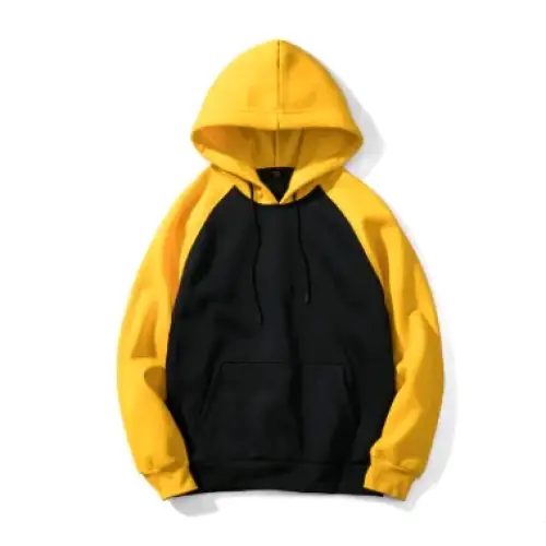 Men's Streetwear Hooded Sweatshirt with Raglan Sleeves