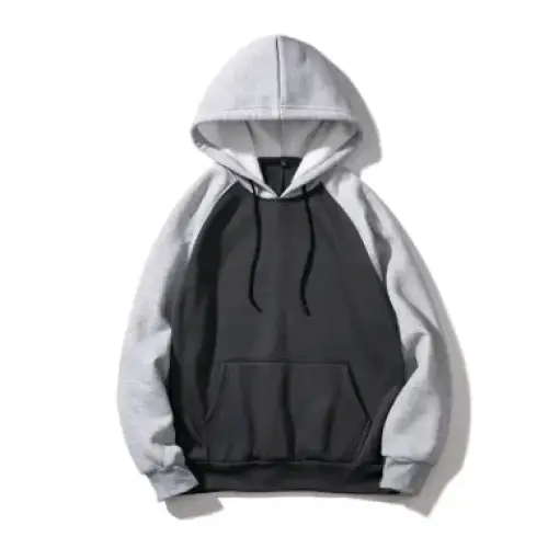 Men's Streetwear Hooded Sweatshirt with Raglan Sleeves