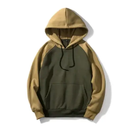 Men's Streetwear Hooded Sweatshirt with Raglan Sleeves