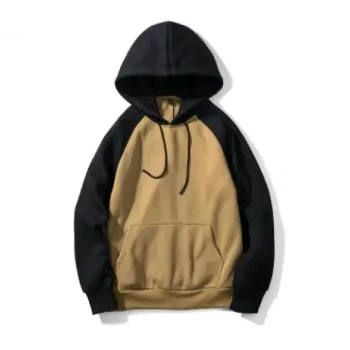 Men's Streetwear Hooded Sweatshirt with Raglan Sleeves