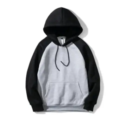 Men's Streetwear Hooded Sweatshirt with Raglan Sleeves