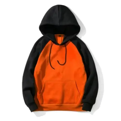 Men's Streetwear Hooded Sweatshirt with Raglan Sleeves