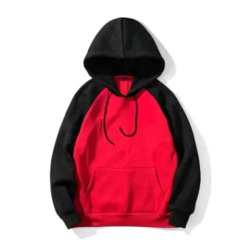 Men's Streetwear Hooded Sweatshirt with Raglan Sleeves