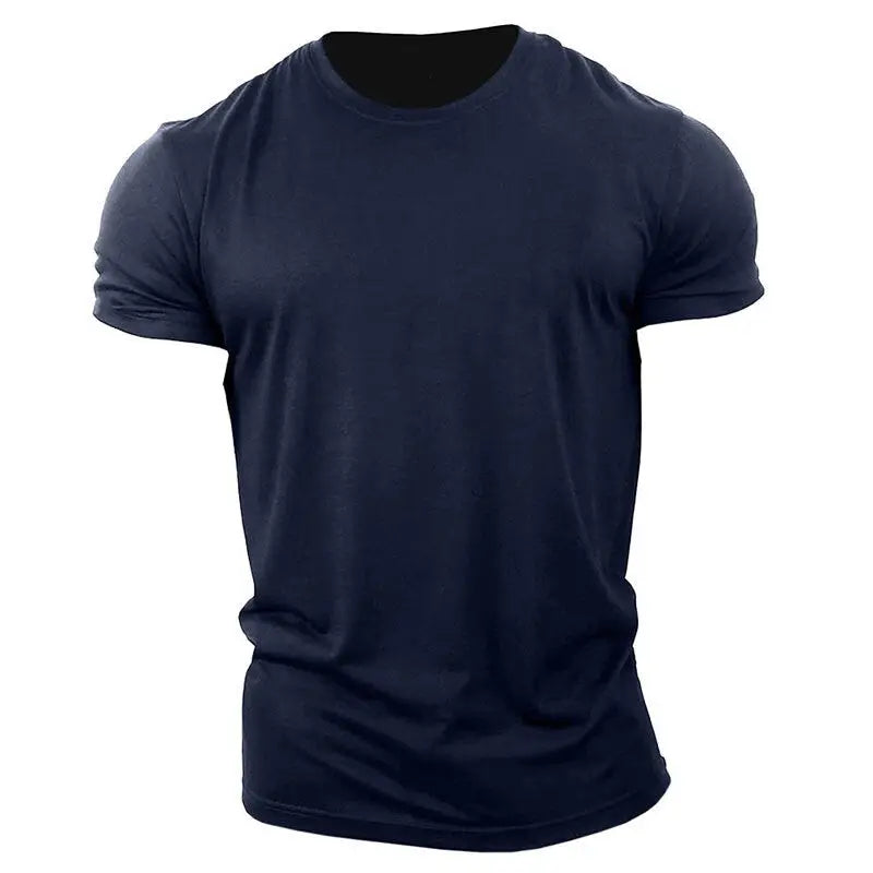 Men's Summer Loose Fit Round Neck T-Shirt with Logo
