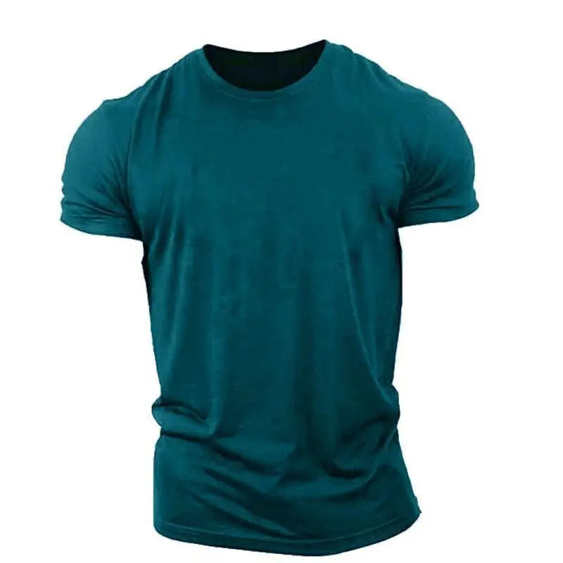 Men's Summer Loose Fit Round Neck T-Shirt with Logo