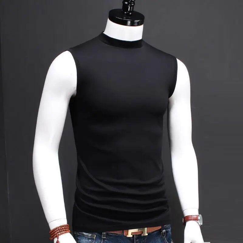 Men's Summer Sleeveless Ice Silk T-Shirt (Solid Color)