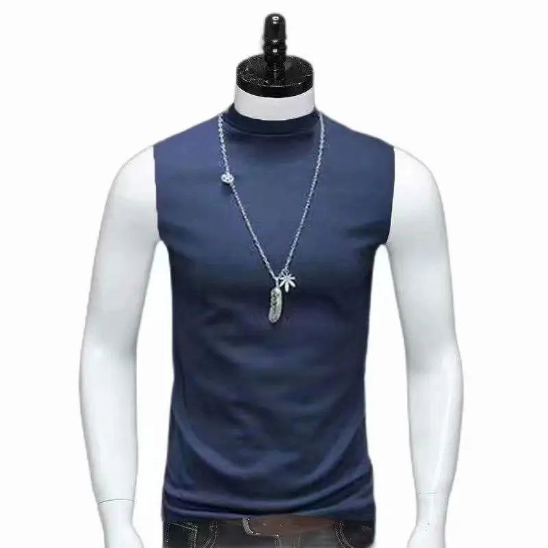 Men's Summer Sleeveless Ice Silk T-Shirt (Solid Color)