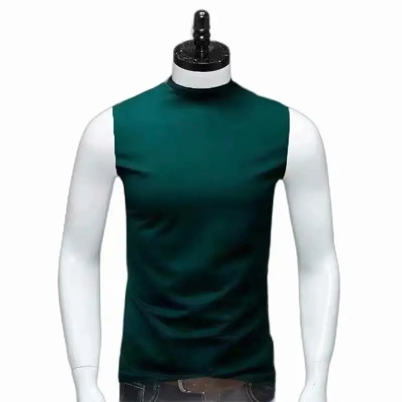 Men's Summer Sleeveless Ice Silk T-Shirt (Solid Color)