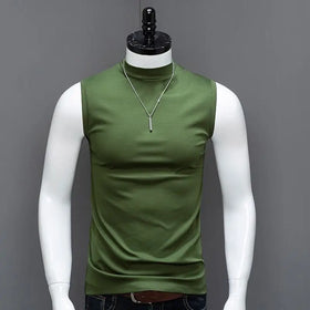 Men's Summer Sleeveless Ice Silk T-Shirt (Solid Color)