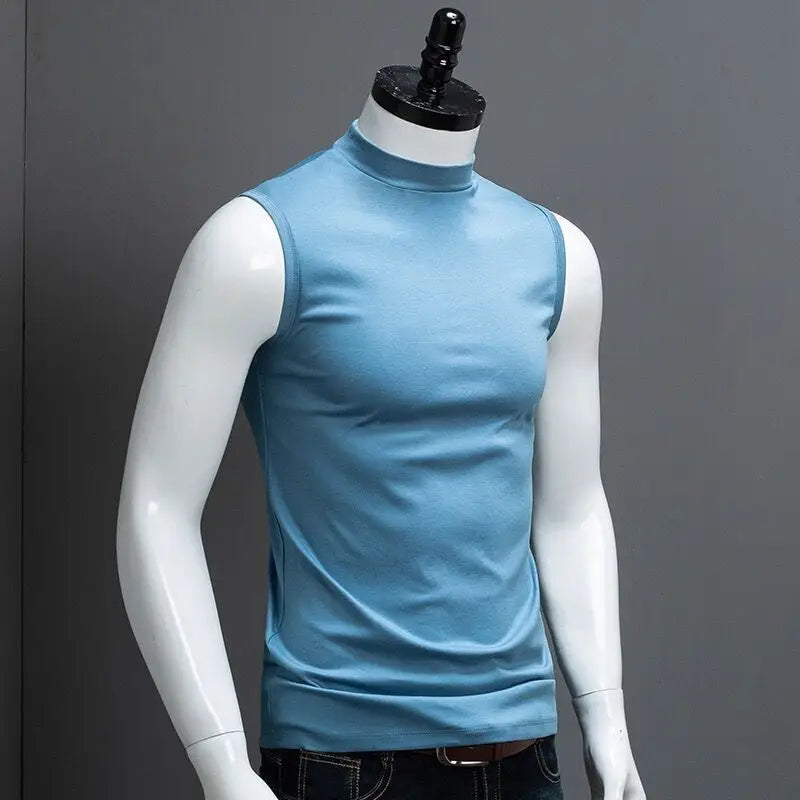 Men's Summer Sleeveless Ice Silk T-Shirt (Solid Color)