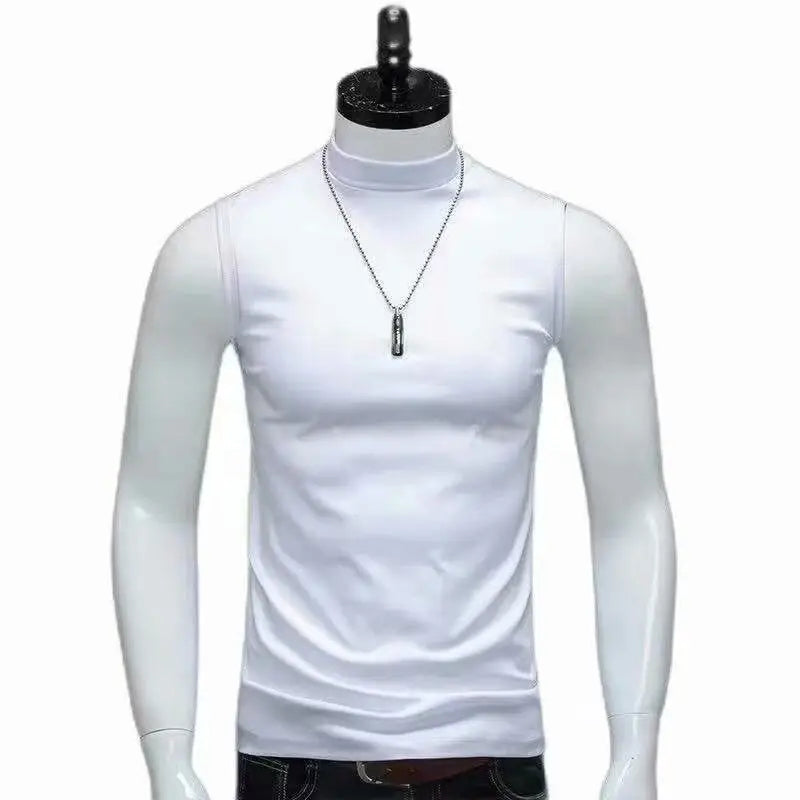 Men's Summer Sleeveless Ice Silk T-Shirt (Solid Color)
