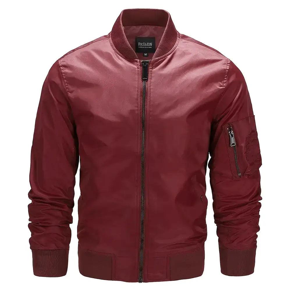 Men's Thin Stand Collar Flight Jacket for Spring & Autumn