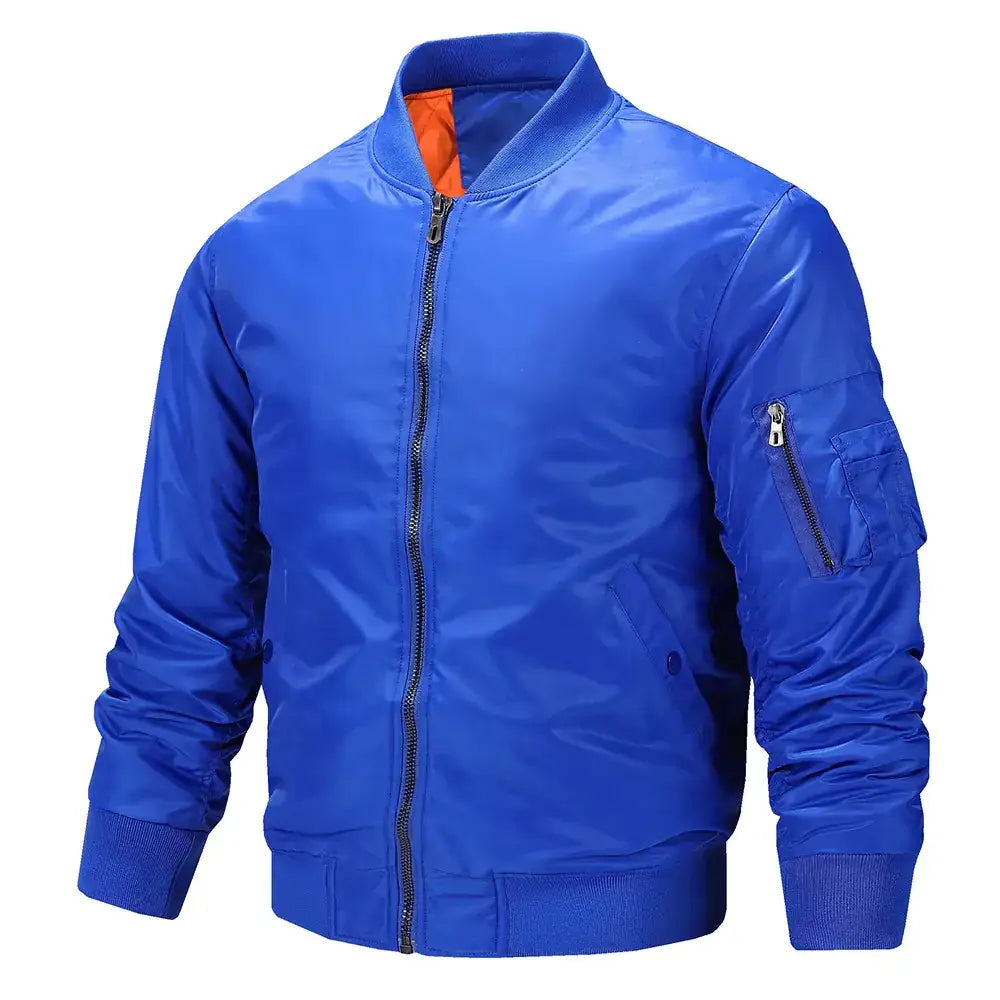 Men's Thin Stand Collar Flight Jacket for Spring & Autumn