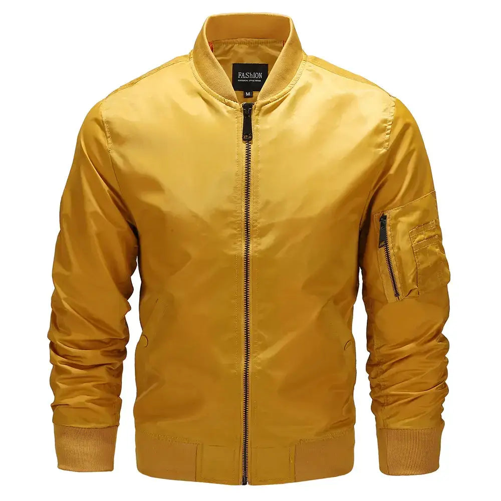 Men's Thin Stand Collar Flight Jacket for Spring & Autumn