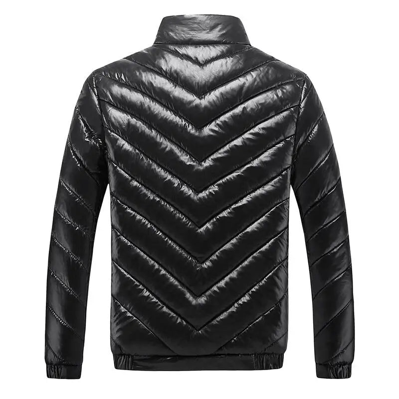 Men's Warm Stand Collar Jacket, Thick Cotton Coat