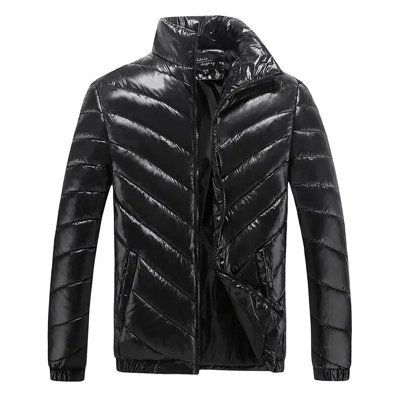 Men's Warm Stand Collar Jacket, Thick Cotton Coat