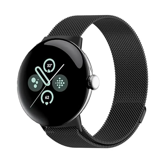 Metal Band Compatible with Google Pixel Watch 2 Band/Google Pixel Watch Bands for Women Men Stainless Steel Mesh Loop Adjustable Wristband Replacement Strap for Google Pixel 2 Watch/Pixel Watch