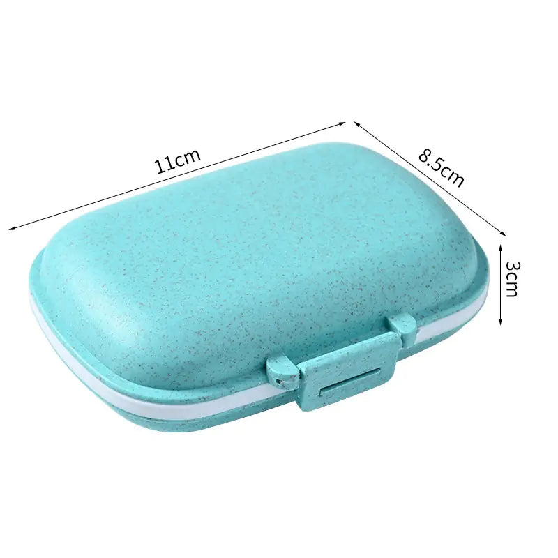 Portable 8-Grid Wheat Straw Medicine Storage Box - Joomcy