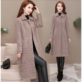 Mid-Length Padded Imitation Mink Fleece Coat for Women