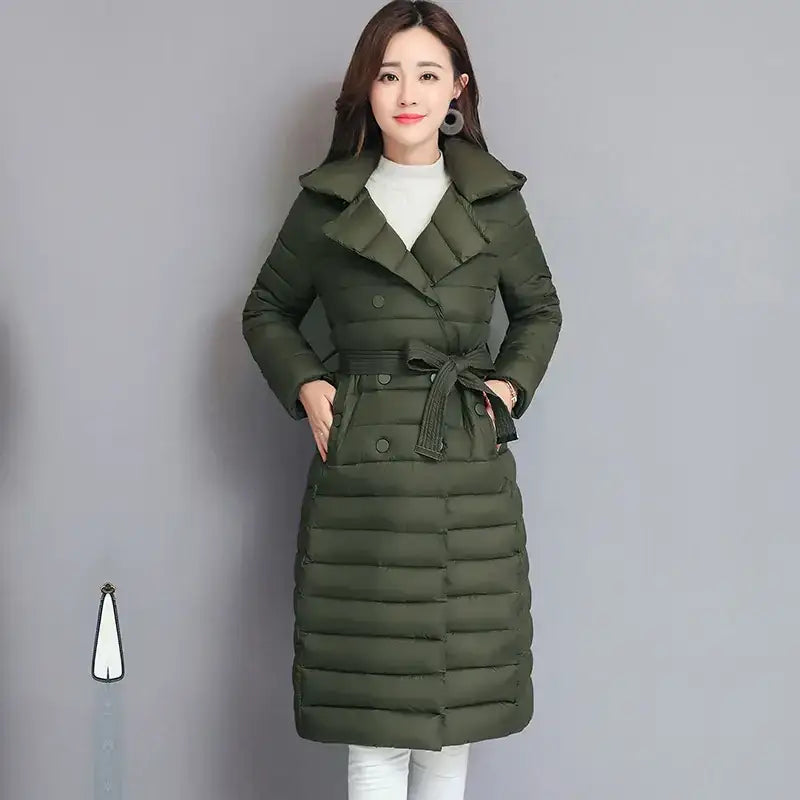 Mid-Length Women's Hooded Padded Down Coat